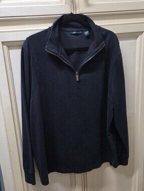 Perry Ellis Men's Navy Blue Half-Zip Collar Knit Sweater Size XL